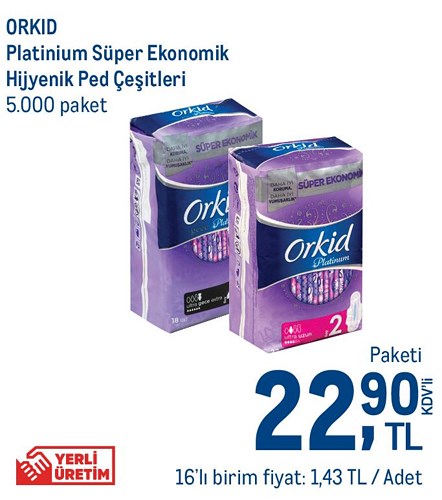 Orkid Platinum Süper Ekonomik Hijyenik Ped Çeşitleri image