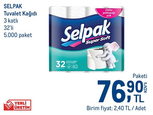 Selpak Tuvalet Kağıdı 3 Katlı 32'li image