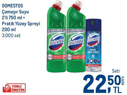 Domestos Çamaşır Suyu 2'li 750 ml + Pratik Yüzey Spreyi 200 ml image