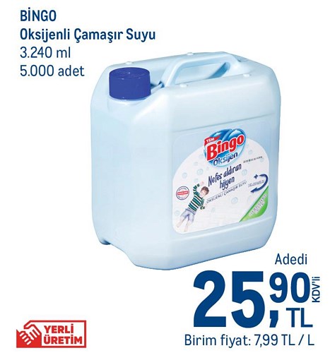 Bingo Oksijenli Çamaşır Suyu 3240 ml image