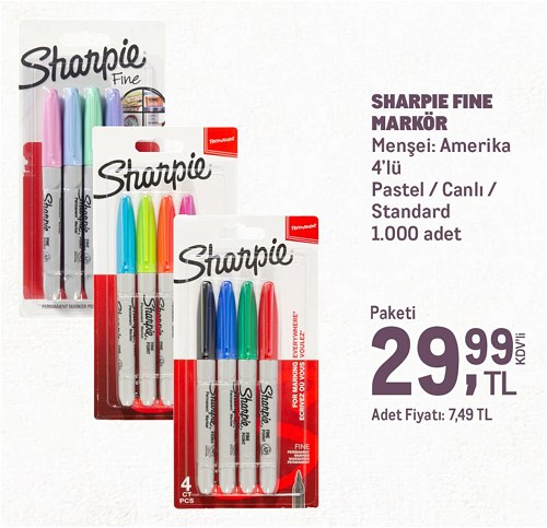 Sharpie Fine Markör 4'lü Çeşitleri image