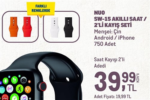 Nuo SW-15 Saat Kayışı 2'li image