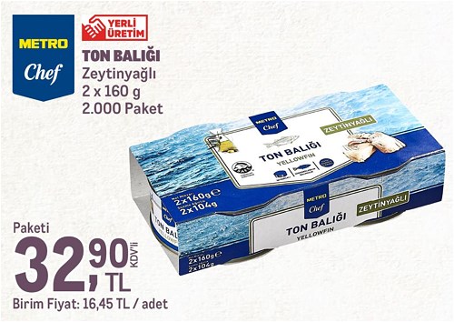 Metro Chef Ton Balığı Zeytinyağlı 2x160 g image