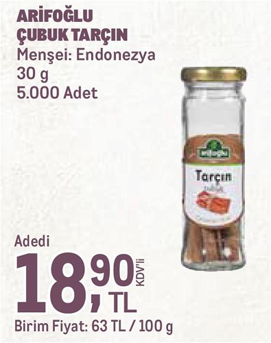 Arifoğlu Çubuk Tarçın 30 g image