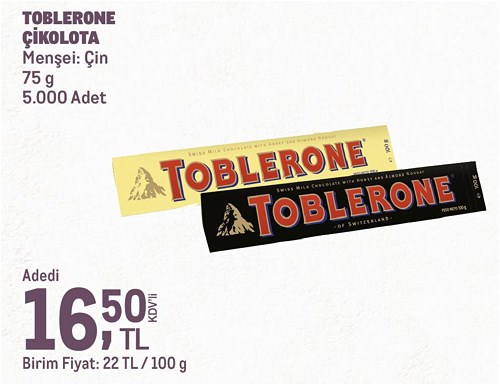 Toblerone Çikolata 75 g image