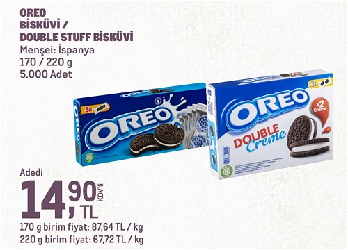 Oreo Bisküvi/Double Stuff Bisküvi 170/220 g image