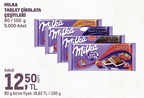 Milka Tablet Çikolata Çeşitleri 80/100 g image