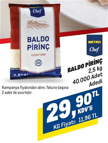 Metro Chef Baldo Pirinç 2.5 kg image