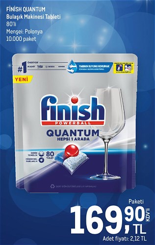 Finish Quantum Bulaşık Makinesi Tableti 80'li image