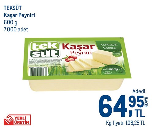 Teksüt Kaşar Peyniri 600 g image