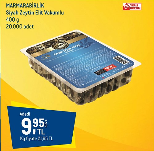 Marmarabirlik Siyah Zeytin Elit Vakumlu 400 g image