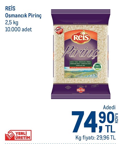 Reis Osmancık Pirinç 2,5 kg image