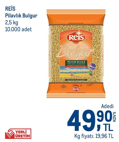 Reis Pilavlık Bulgur 2,5 kg image