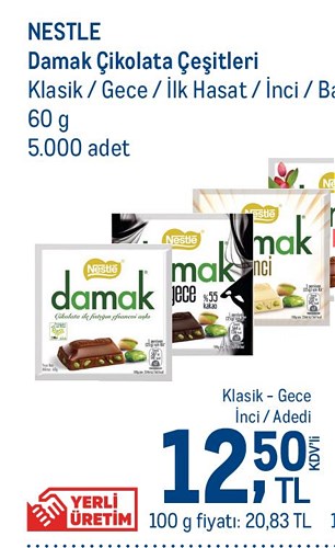 Nestle Damak Çikolatalı Çeşitleri 60 g image