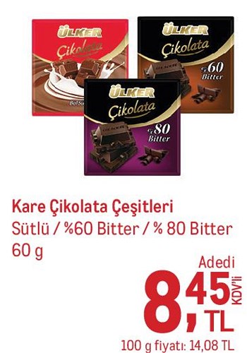 Ülker Kare Çikolata Çeşitleri 60 g image