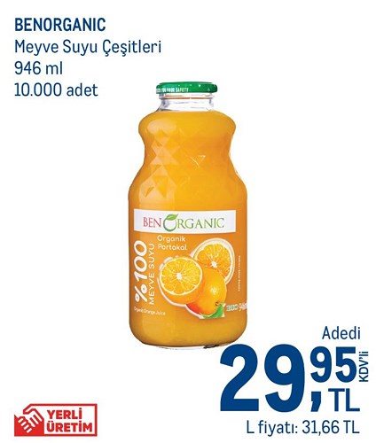 Benorganic Meyve Suyu Çeşitleri 946 ml image