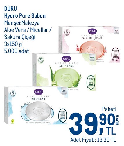 Duru Hydro Pure Sabun Çeşitleri 3x150 g image