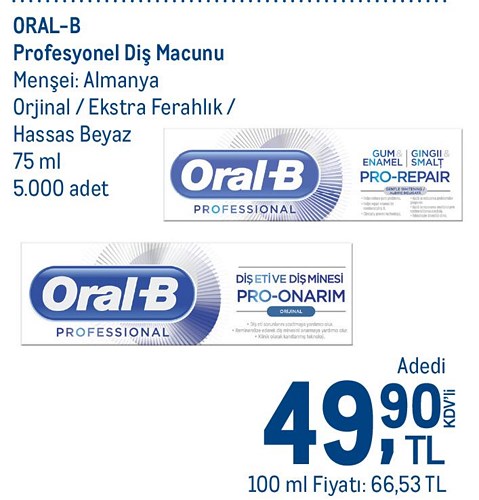 Oral-B Profesyonel Diş Macunu Çeşitleri 75 ml image