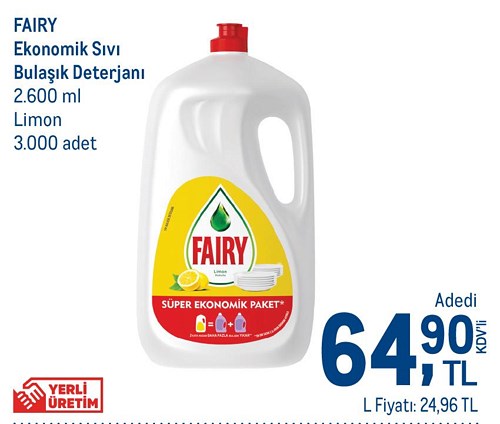 Fairy Ekonomik Sıvı Bulaşık Deterjanı 2600 ml image