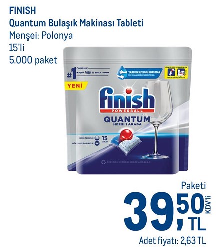 Finish Quantum Bulaşık Makinası Tableti 15'li image