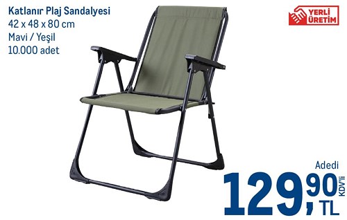 Katlanır Plaj Sandalyesi 42x48x80 cm image