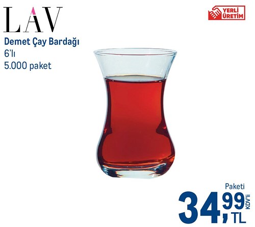 Lav Demet Çay Bardağı 6'lı image