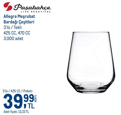 Paşabahçe Allegra Meşrubat Bardağı 3'lü 425 cc image