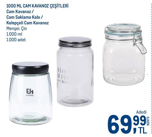 Cam Kavanoz Çeşitleri 1000 ml image