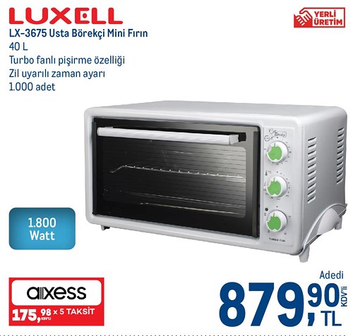 Luxell LX-3675 Usta Börekçi Mini Fırın 40 L image