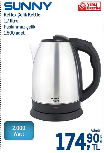 Sunny Reflex Çelik Kettle 1.7 litre image