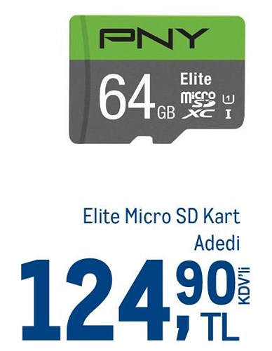 PNY Elite Micro SD Kart 64 GB image