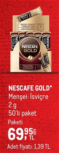 Nescafe Gold 2 g 50'li Paket image