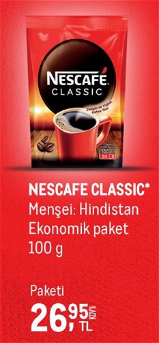 Metro Nescafe Classic Ekonomik Paket 100 g