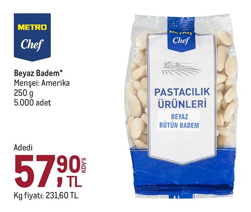 Metro Chef Beyaz Badem 250 g image