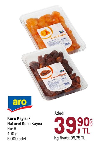 Aro Kuru Kayısı/Naturel Kuru Kayısı No:6 400 g image