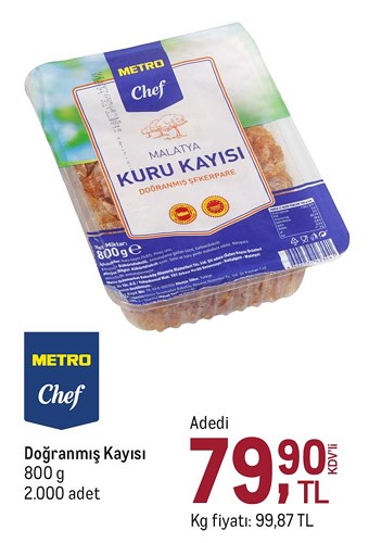 Metro Chef Doğranmış Kayısı 800 g image