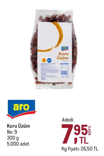 Aro Kuru Üzüm No:9 300 g image