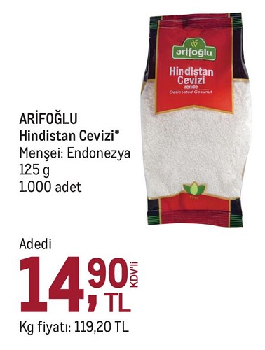 Arifoğlu Hindistan Cevizi 125 g image