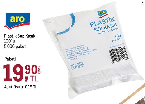 Aro Plastik Sup Kaşık 100'lü image