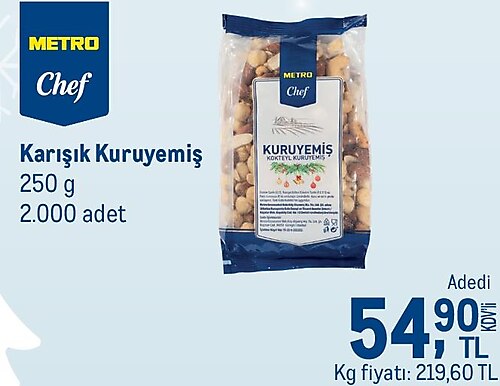 Metro Chef Karışık Kuruyemiş 250 g image