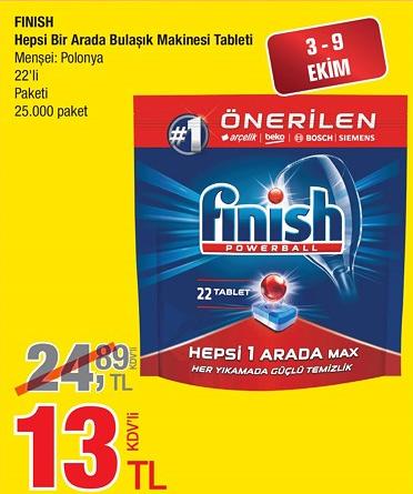 Finish Hepsi Bir Arada Bulaşık Makinesi Tableti 22'li image