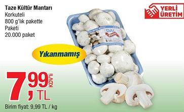 Taze Kültür Mantarı Korkuteli 800 g'lık Pakette image