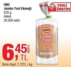 Uno Jumbo Tost Ekmeği 835 g image