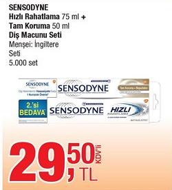 Sensodyne Hızlı Rahatlama 75 ml + Tam Koruma 50 ml Diş Macunu Seti image