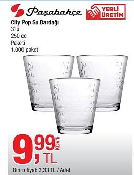 Paşabahçe City Pop Su Bardağı 3'lü 250 cc image