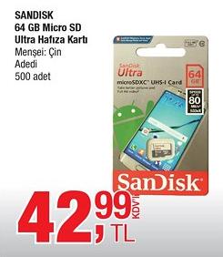 Sandisk 64 GB Micro SD Ultra Hafıza Kartı image