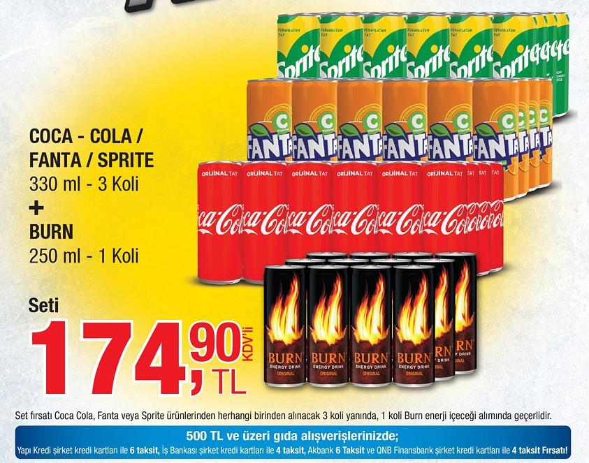 Metro Coca - Cola / Fanta / Sprite 330 ml - 3 Koli + Burn 250 ml - 1 Koli