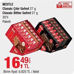 Nestle Classic Çıtır Gofret 27 g / Classic Bitter Gofret 27 g 20'li image