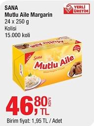 Sana Mutlu Aile Margarin 24 x 250 g image