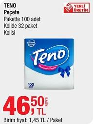 Teno Peçete Pakette 100 Adet Kolide 32 Paket Kolisi image